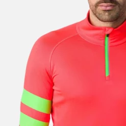 Sweat Rossignol CLASSIQUE HERO 1/2 ZIP Neon Red -Rossignol Vente sweat rossignol classique hero 12 zip neon red 1